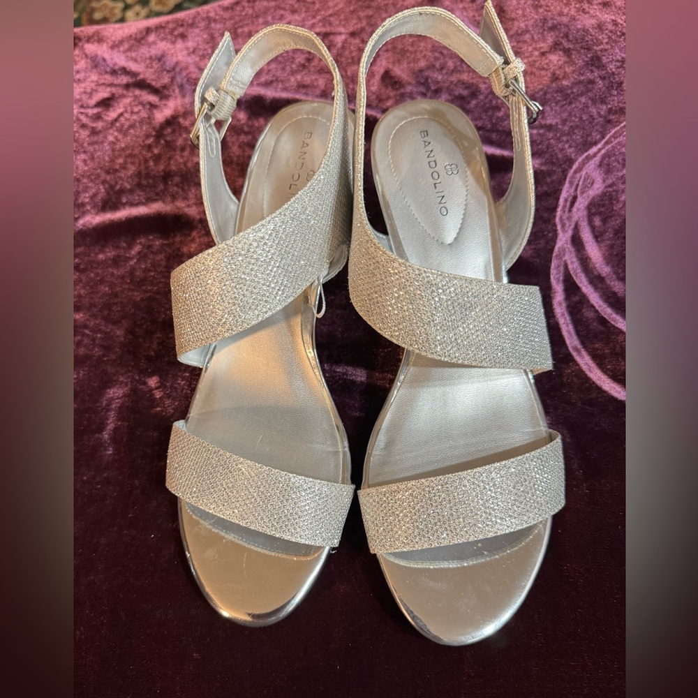 Bandolino Women's Glittering Silver Sandals